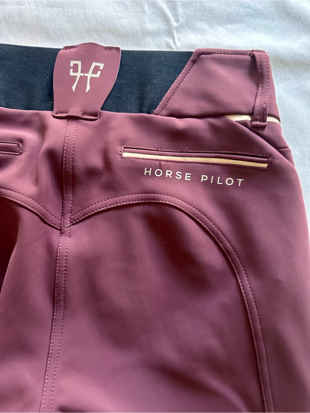 Women’s Burgundy Horse Pilot Riding Breeches - Picture 3 of 6